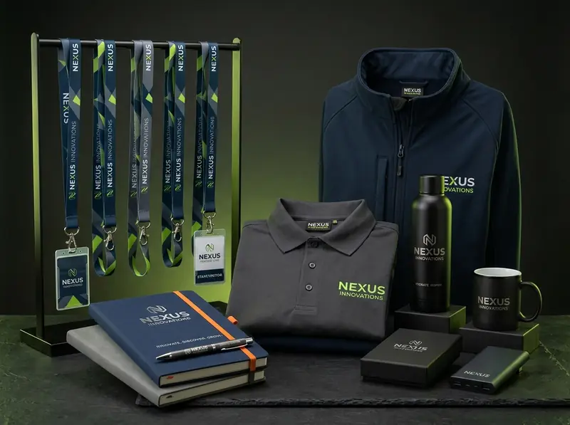 Uniformes y accesorios corporativos personalizados con la identidad visual de una empresa
